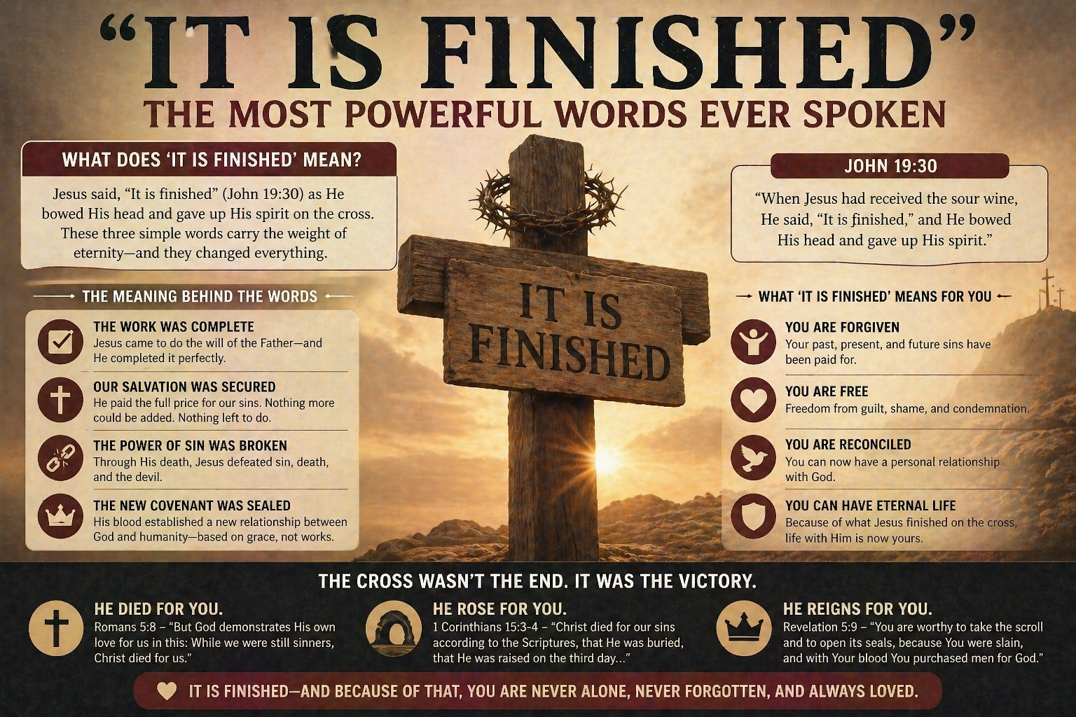 What Does 'It Is Finished' Mean? The Most Powerful Words Ever Spoken