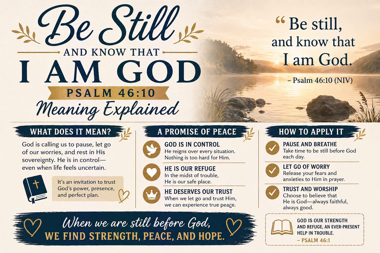 Be Still and Know That I Am God — Psalm 46:10 Meaning Explained