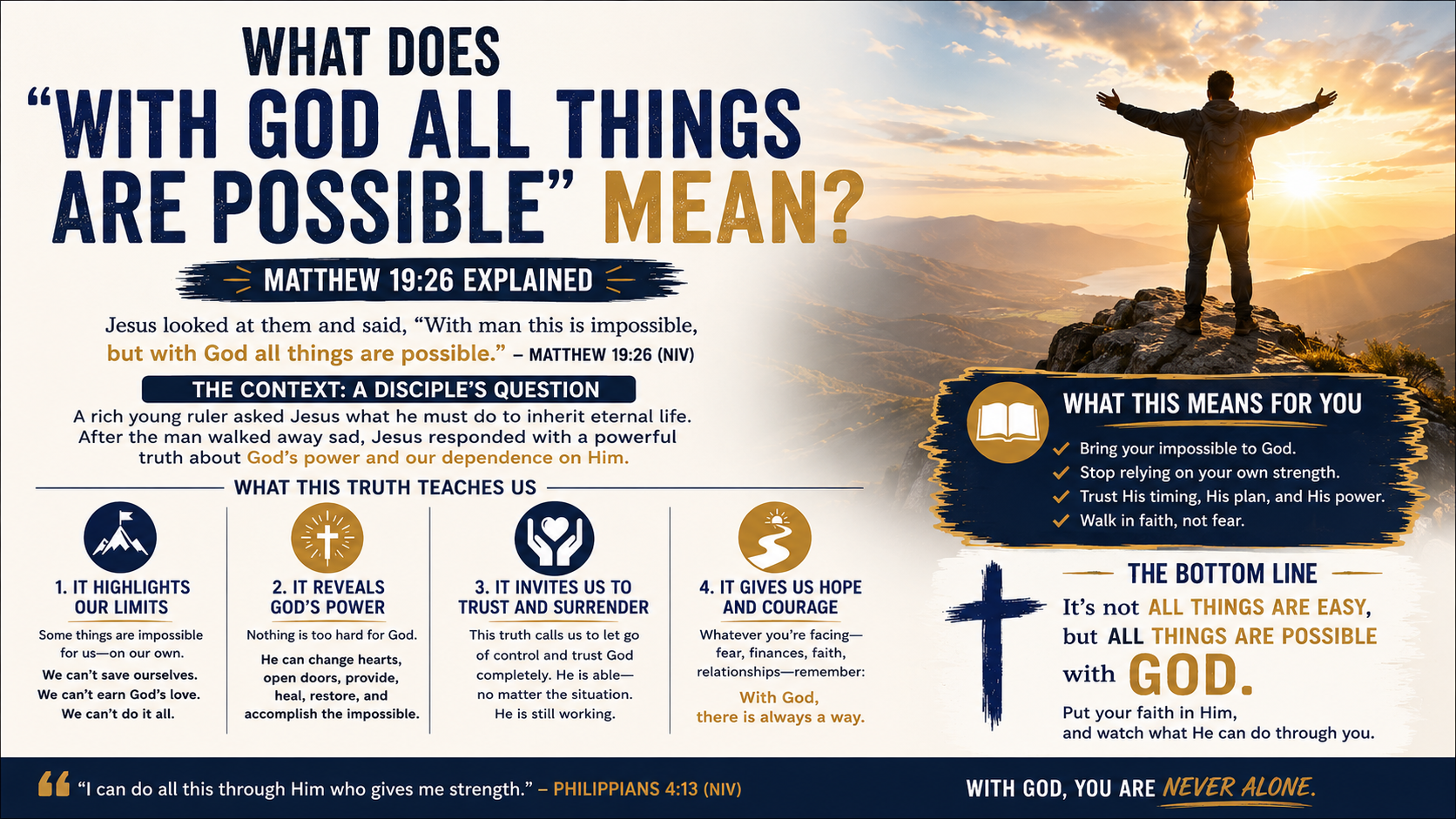 What Does 'With God All Things Are Possible' Mean? Matthew 19:26 Explained