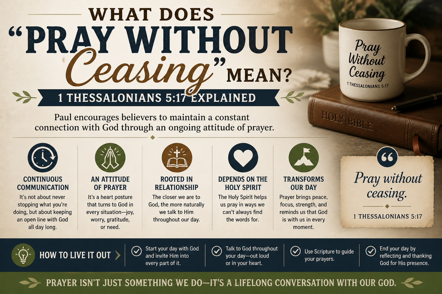 What Does Pray Without Ceasing Mean? 1 Thessalonians 5:17 Explained
