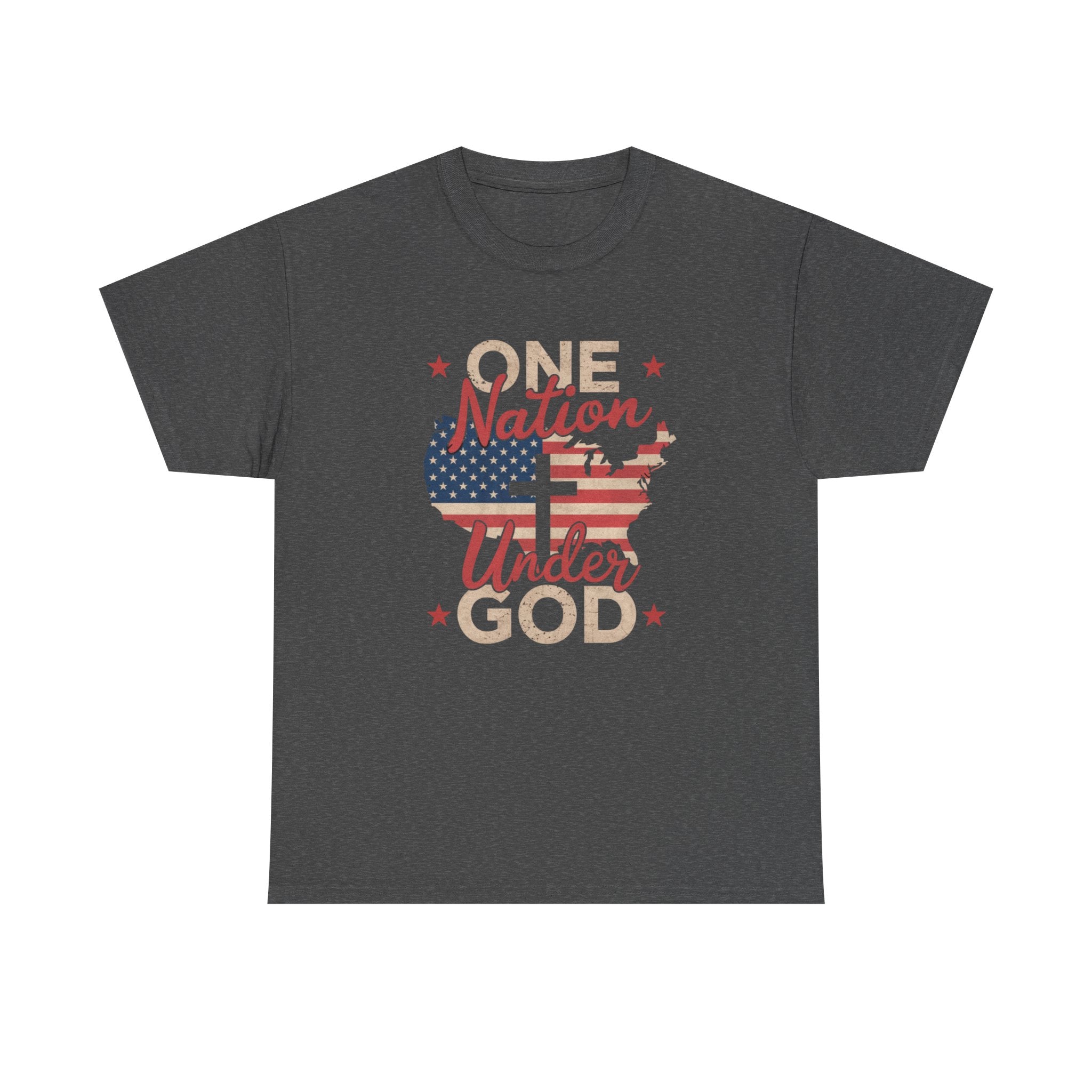 Christian patriotic shirt with American flag artwork