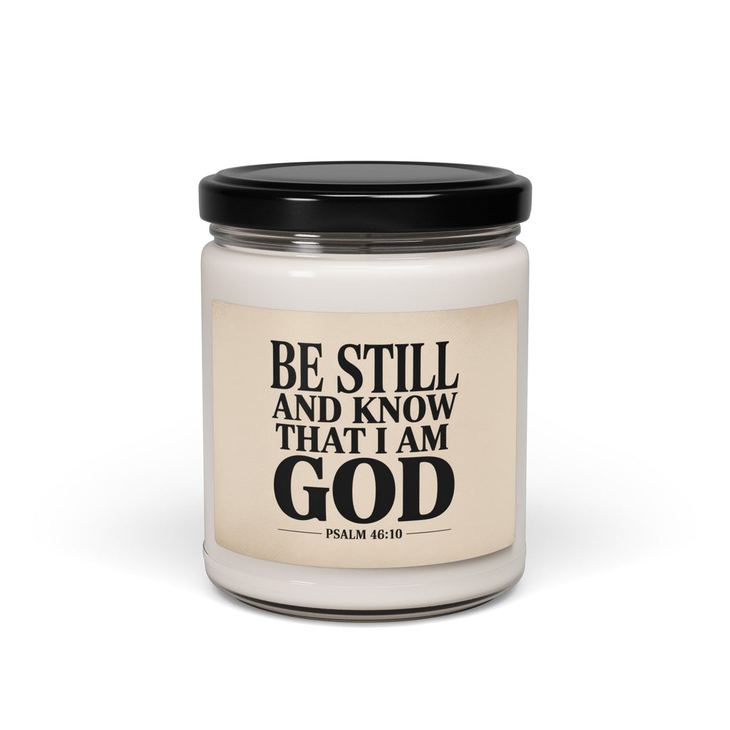 christian candle with black lid