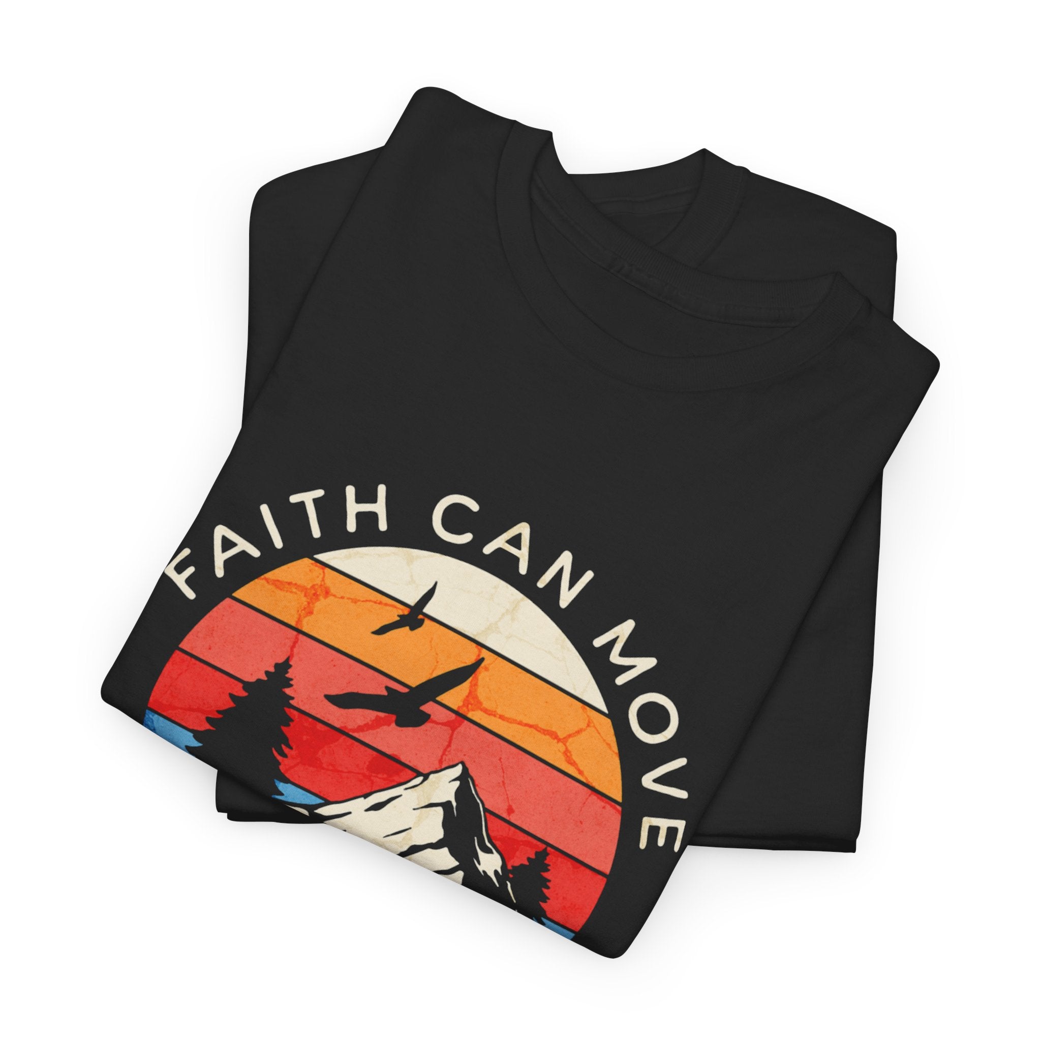 christian mountain faith shirt black tee
