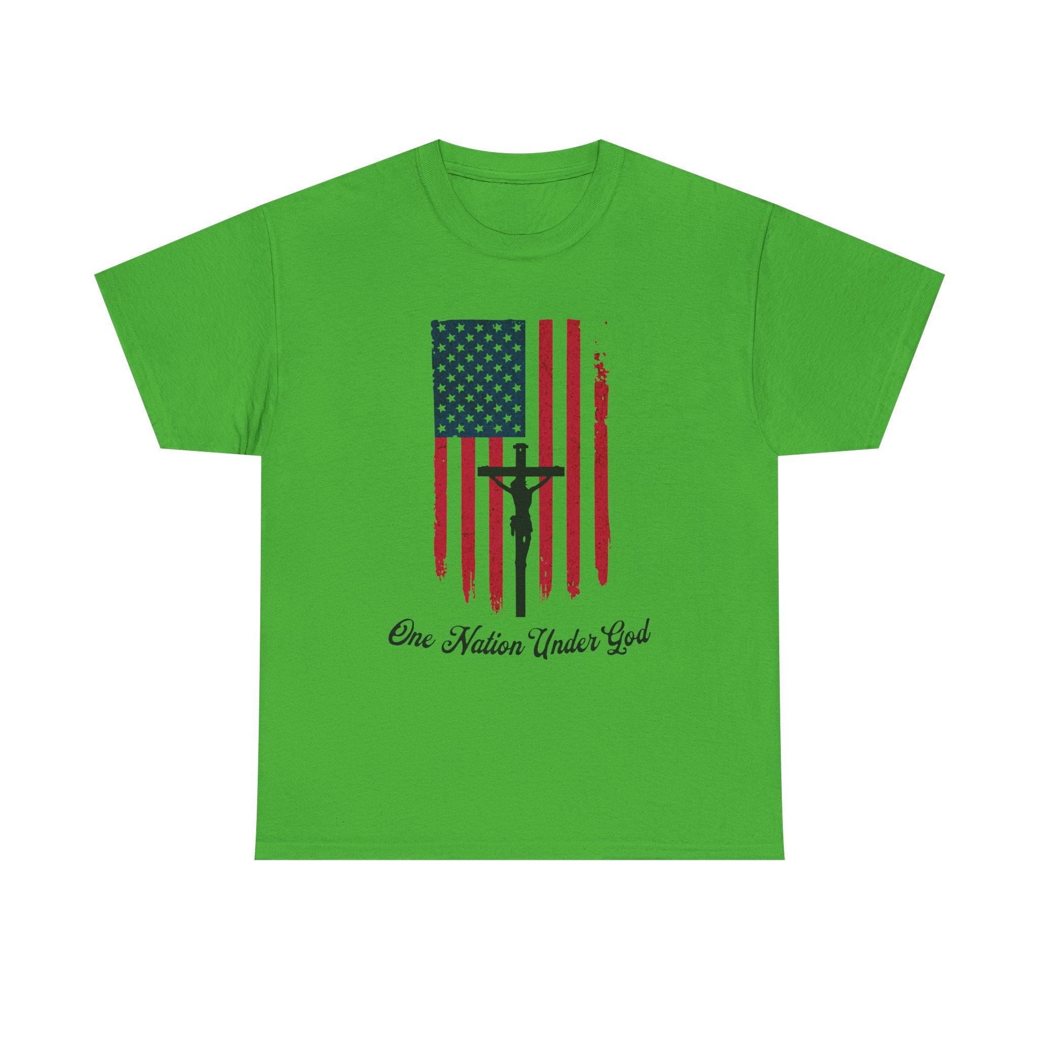American flag cross tee for believers