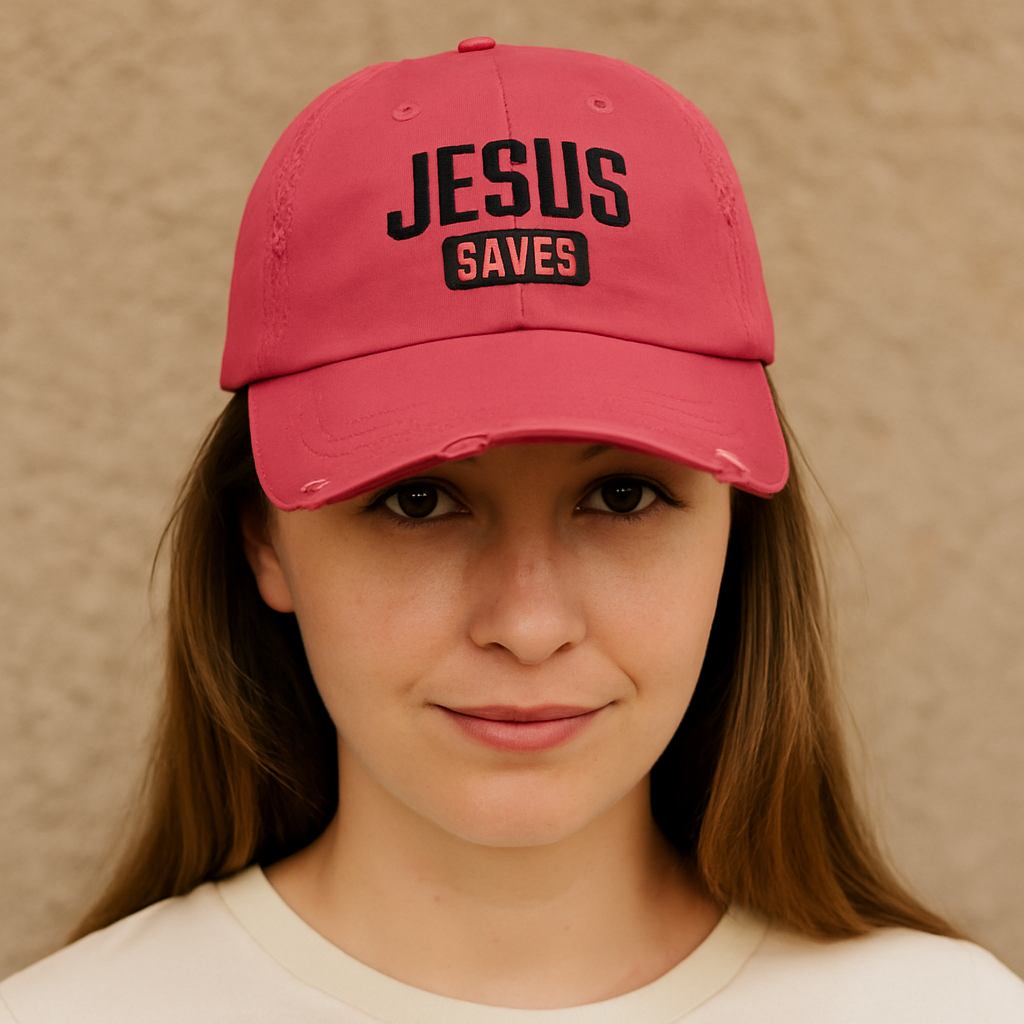 Jesus Saves Hat – Distressed Christian Cap