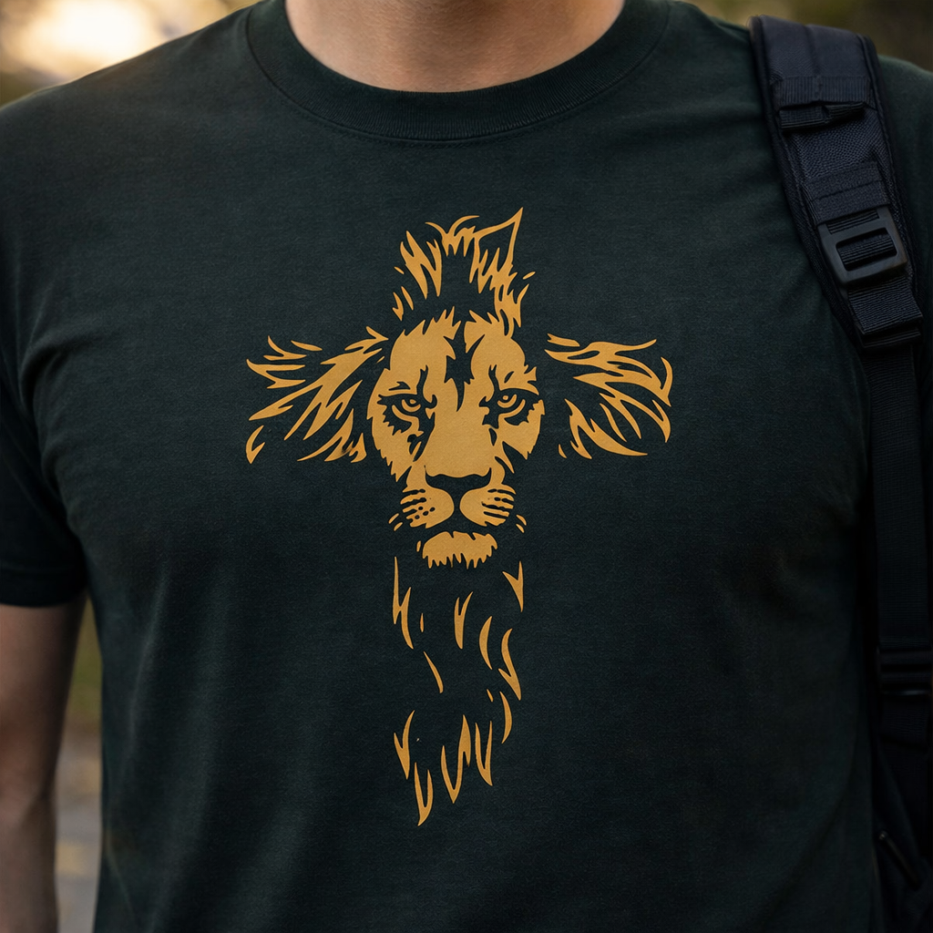 Lion of Judah Shirt – Bold Christian Graphic Tee with Scripture