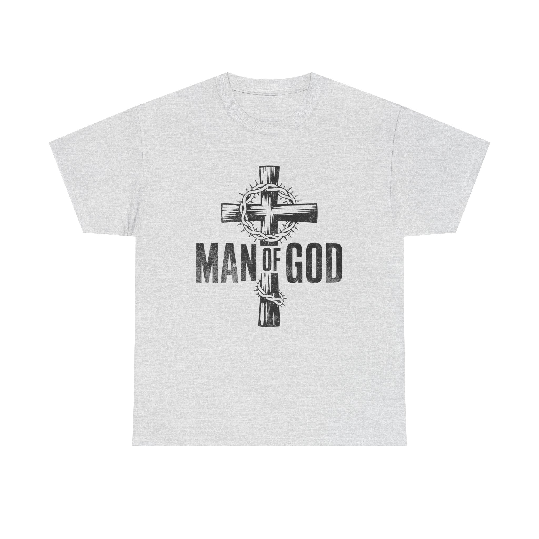 Man of God shirt with wooden cross and crown of thorns design