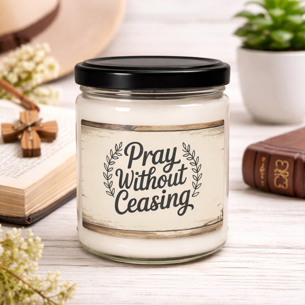 Pray Without Ceasing Christian Candle – Faith-Packed Gift Idea