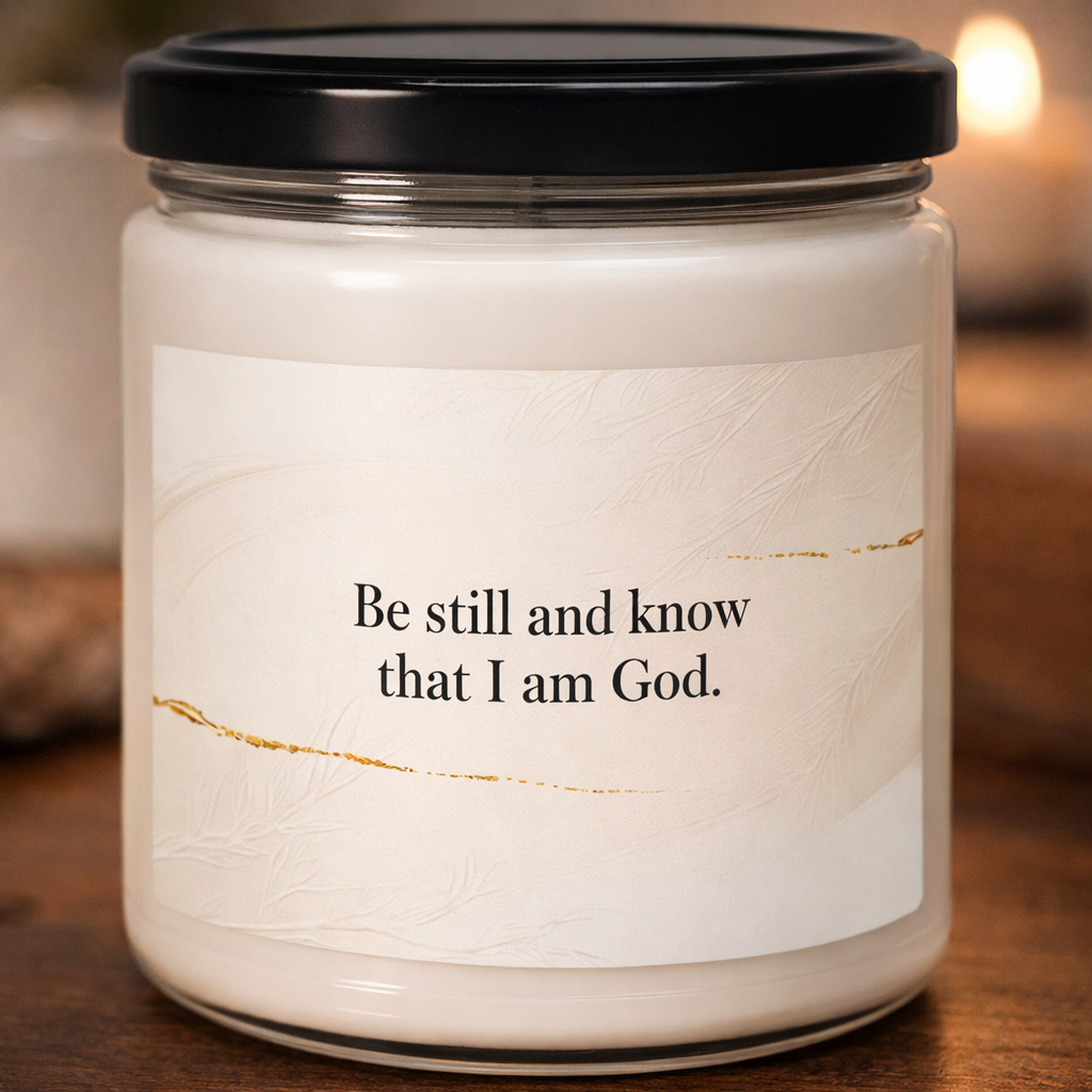 Psalm 46:10 be still candle
