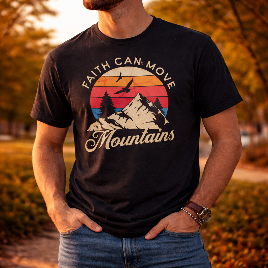 faith can move mountains christian t shirt
