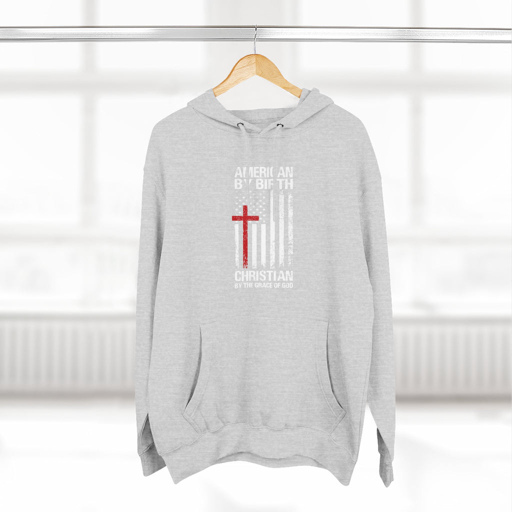 front view of Christian hoodie showing bold faith message