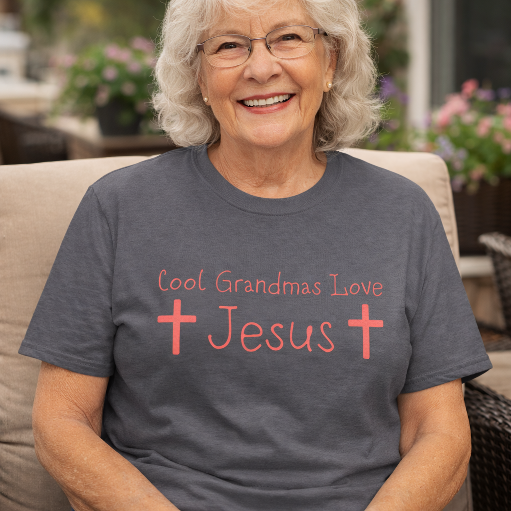 funny christian grandma shirt coral design
