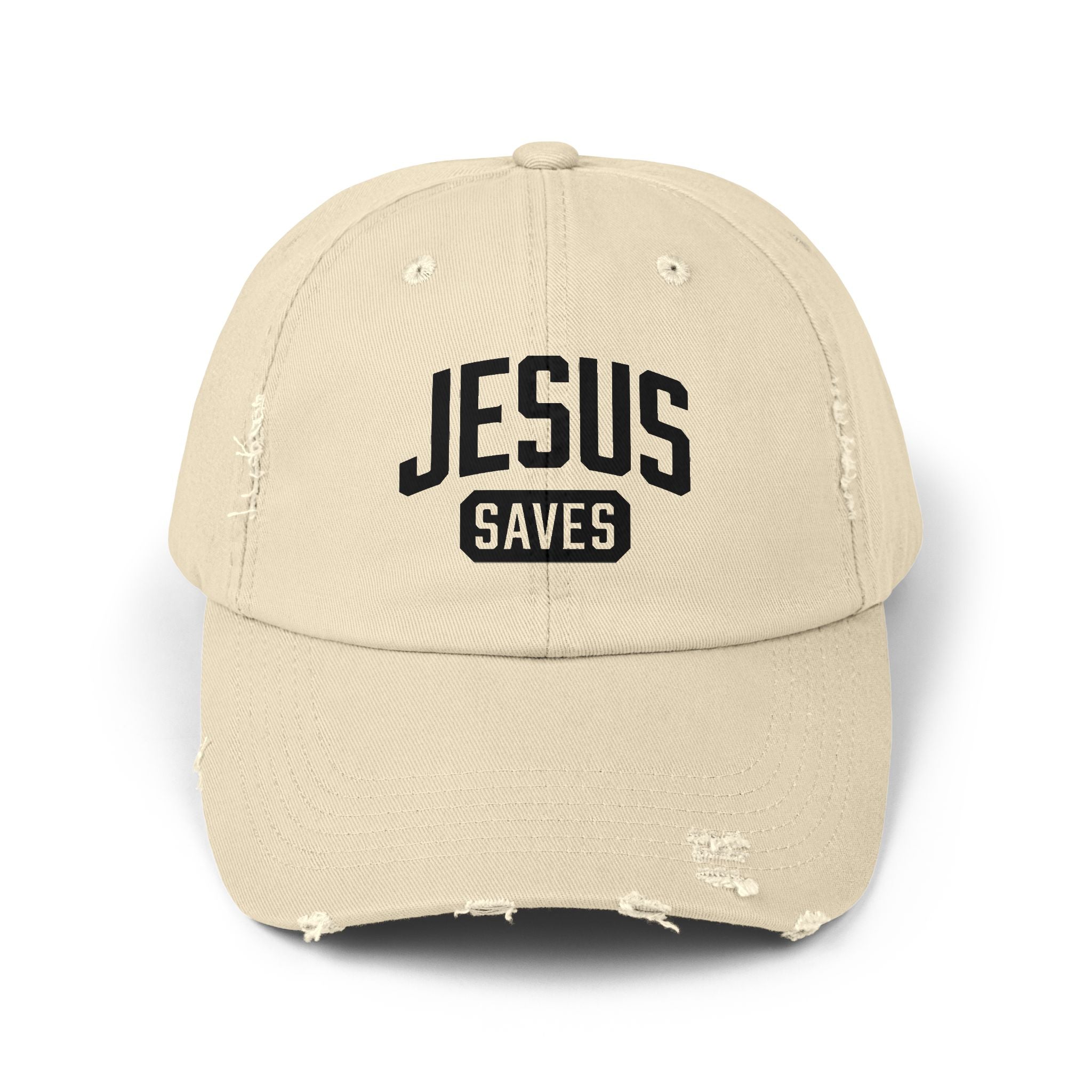 jesus saves distressed christian hat
