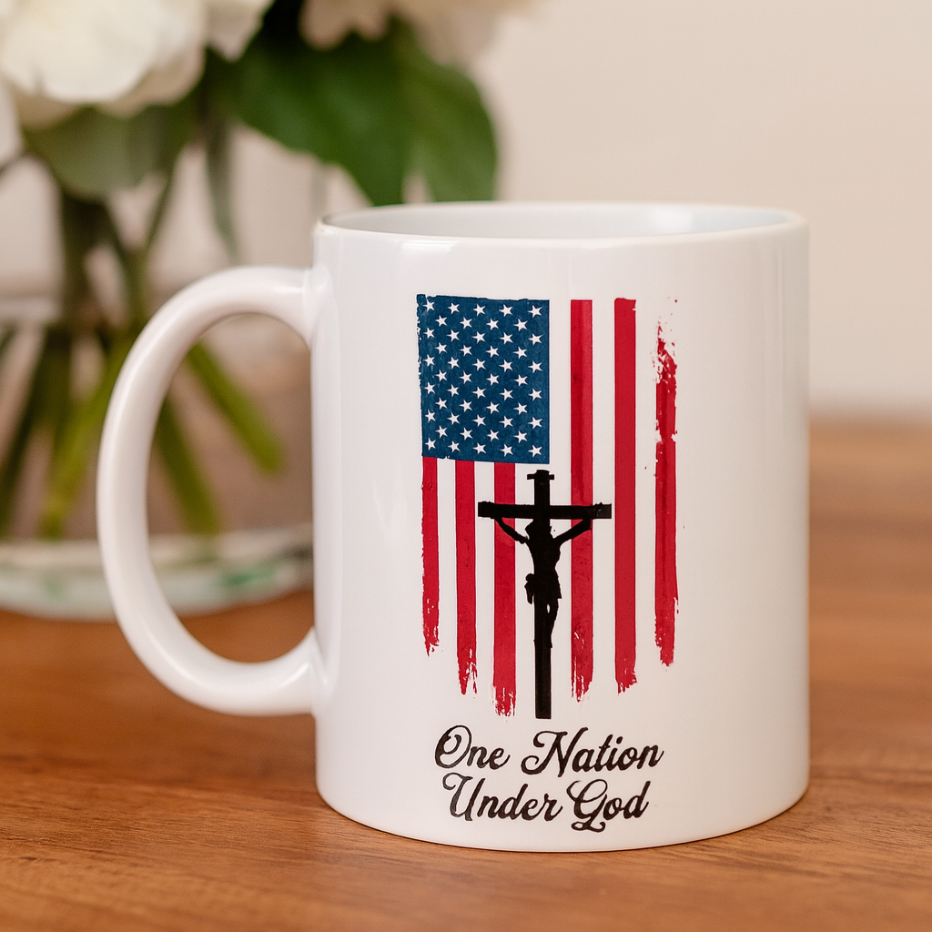 one nation under God christian mug