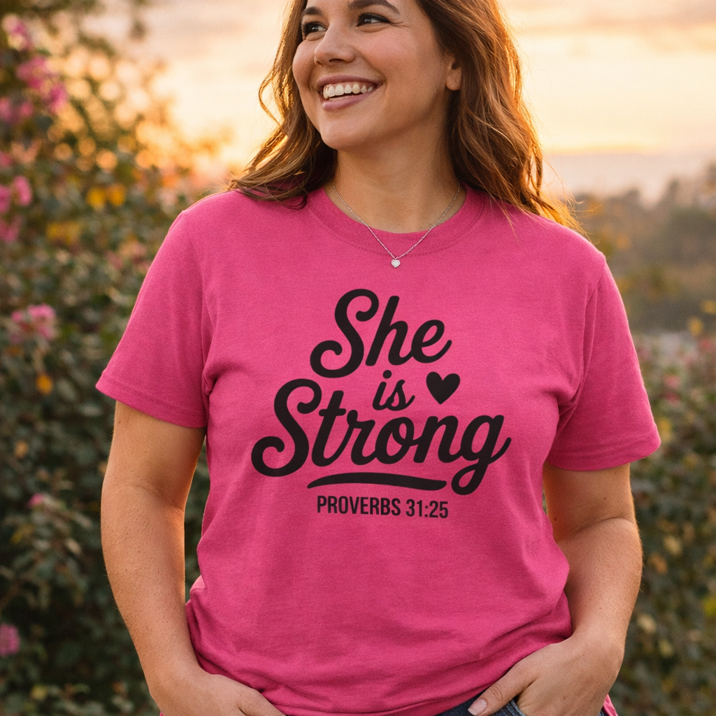 she is strong shirt proverbs 31 25
