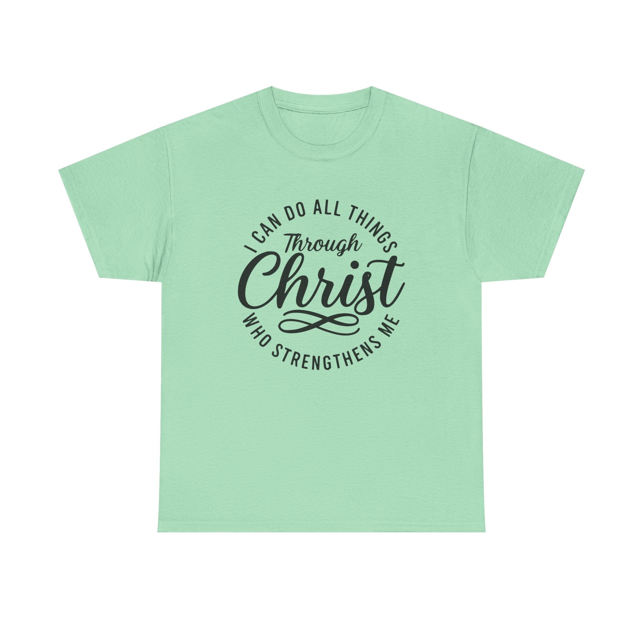 unisex Christian t shirt showing faith message circle design