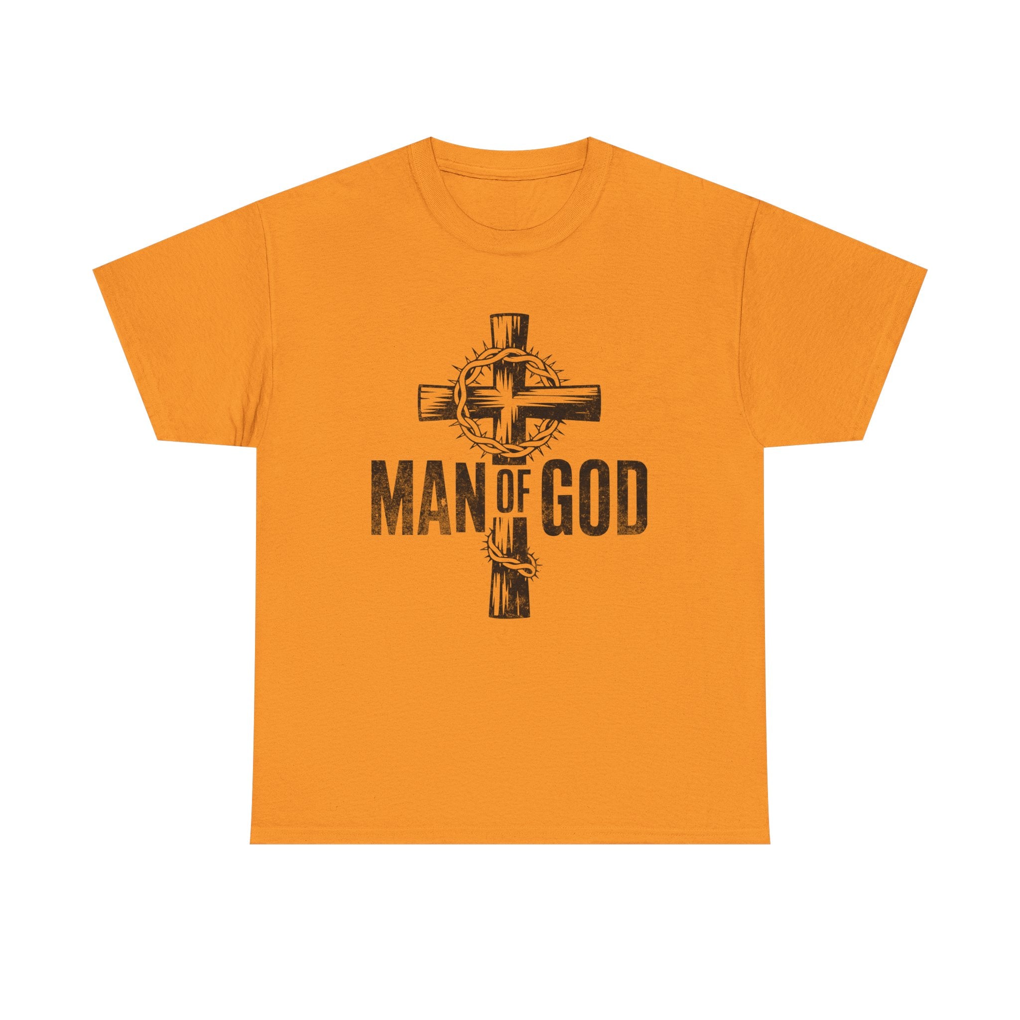 unisex Man of God Christian tee laid flat for product presentation
